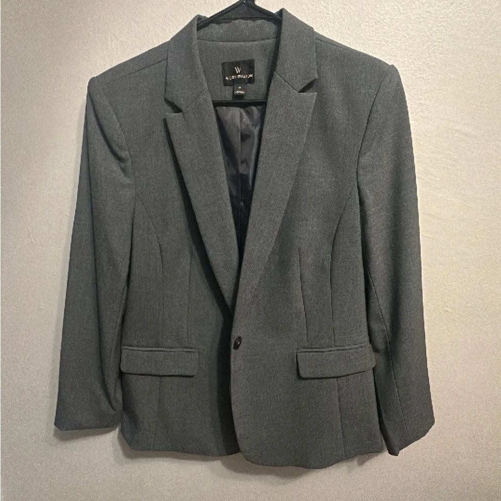 Worthington Gray Blazer Classic Tailored Jacket